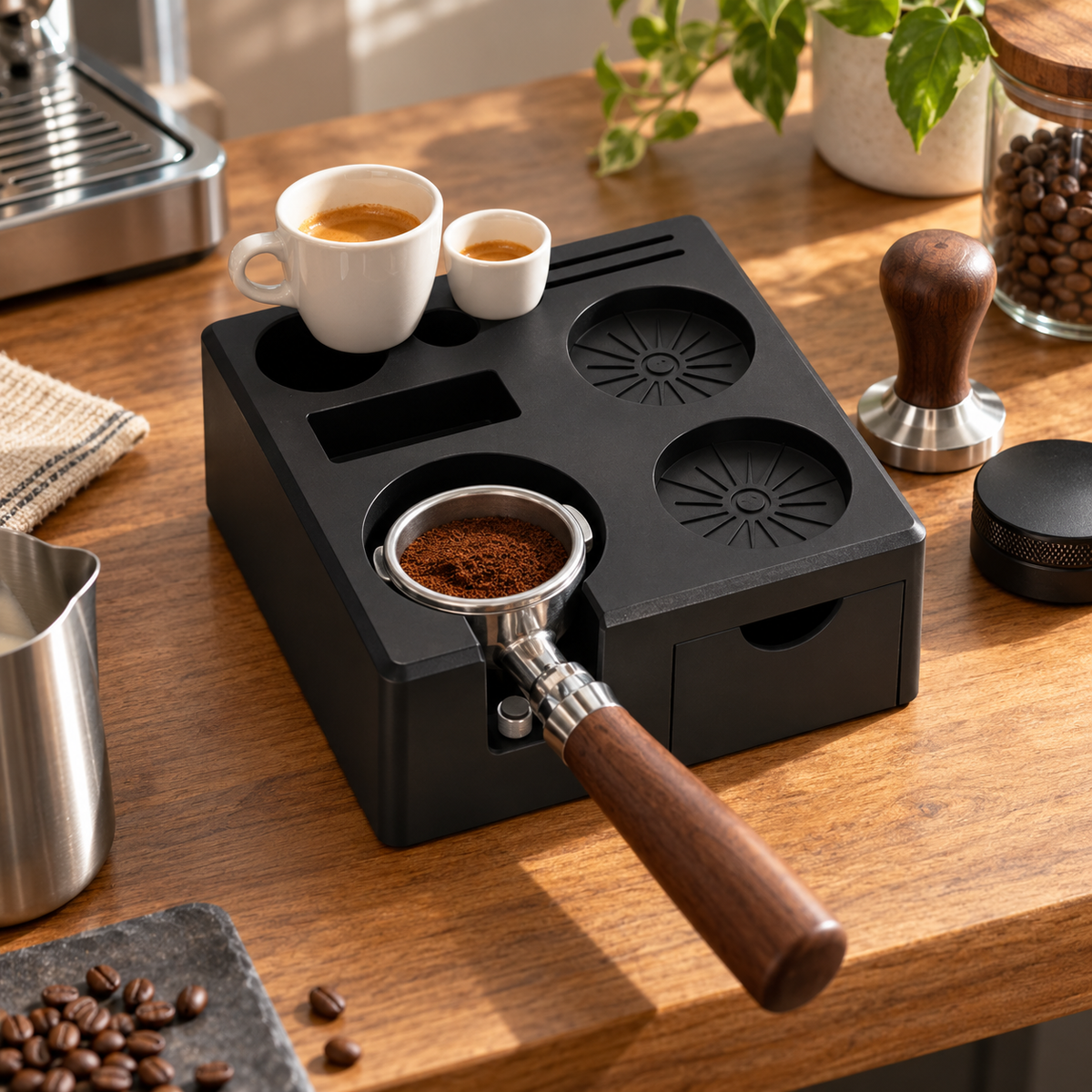 ☕ Espresso Tamping Station | Organized Coffee Bar Essential