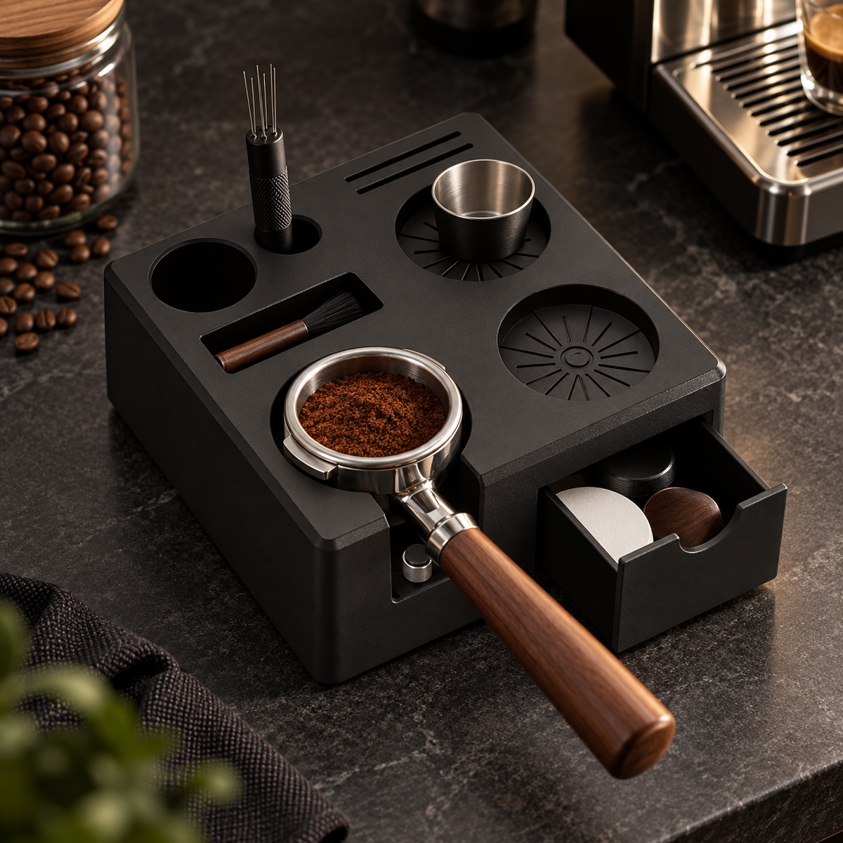 ☕ Espresso Tamping Station | Organized Coffee Bar Essential