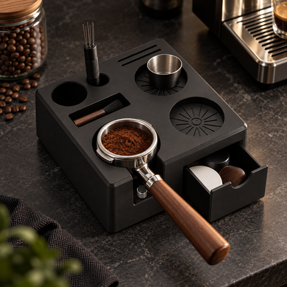 ☕ Espresso Tamping Station | Organized Coffee Bar Essential