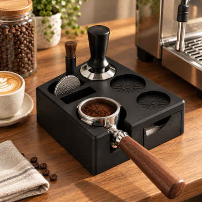 ☕ Espresso Tamping Station | Organized Coffee Bar Essential