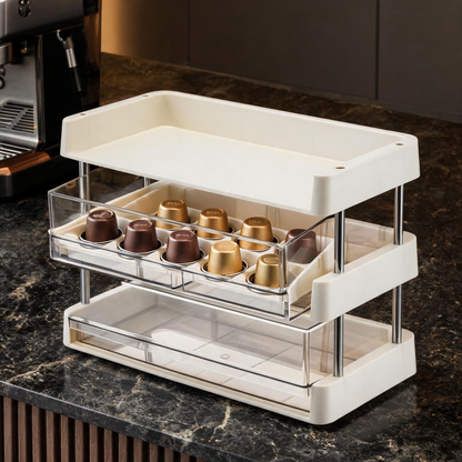 🧺 Coffee Bar Organizer | Acrylic | Countertop | Coffee Lovers | Clear Drawers