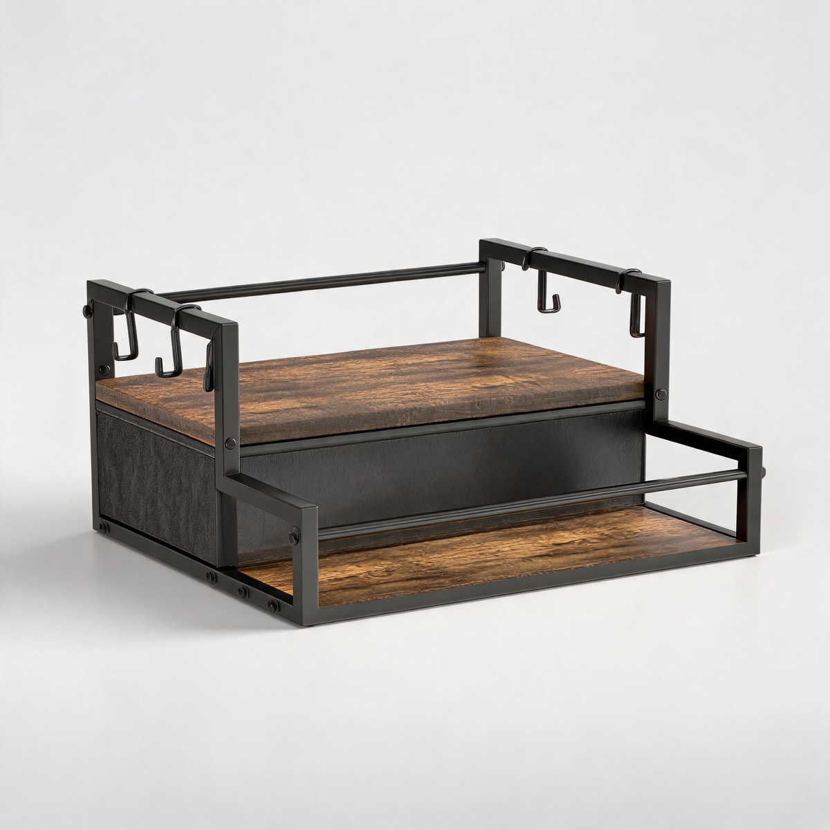 🪵 Coffee Bar Organizer | Metal & Wood | Countertop | Coffee Lovers | Tiered Storage