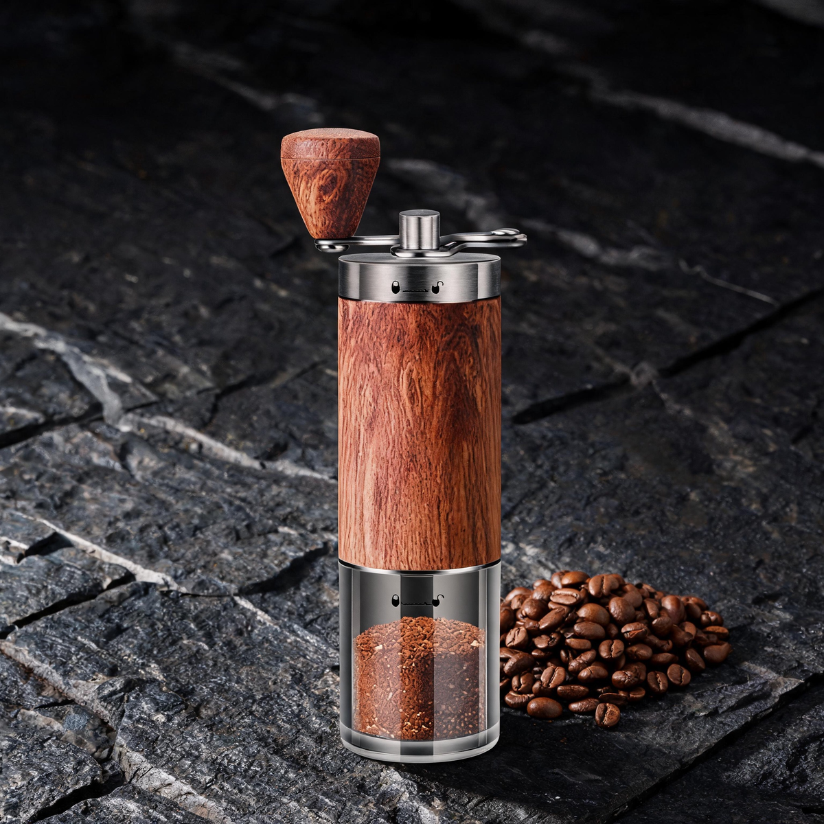 ☕ Manual Coffee Grinder | Wood Finish | Home Brewing | Coffee Lovers | Hand-Crank Freshness