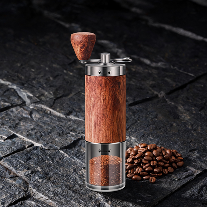 ☕ Manual Coffee Grinder | Wood Finish | Home Brewing | Coffee Lovers | Hand-Crank Freshness