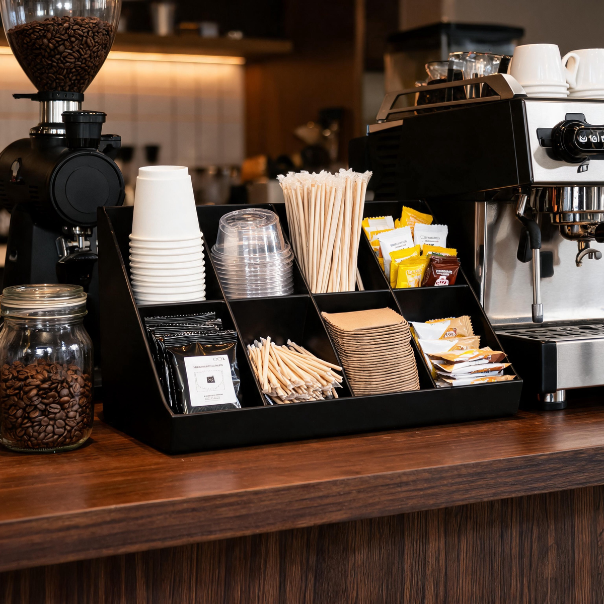 🧩 Coffee Counter Organizer | ABS | Coffee Bar | Coffee Lovers | Multi-Slot Storage