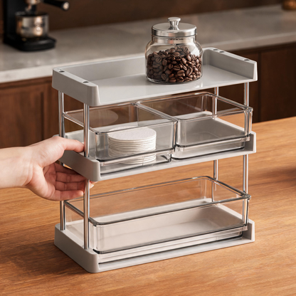 🗄️ Coffee Bar Rack | Clear Storage | Countertop | Coffee Lovers | Tiered Organization