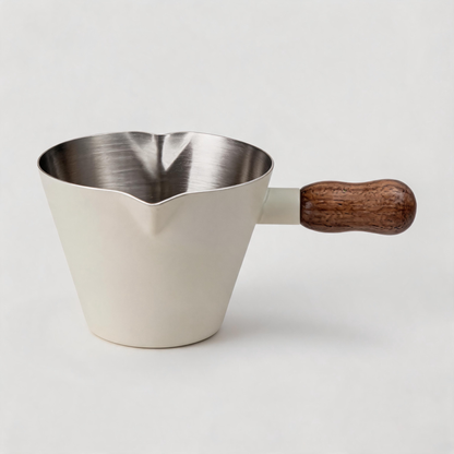 🌿 Espresso Cup | Stainless Steel | Coffee Bar | Baristas | Wood Handle