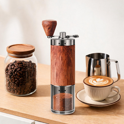 ☕ Manual Coffee Grinder | Wood Finish | Home Brewing | Coffee Lovers | Hand-Crank Freshness