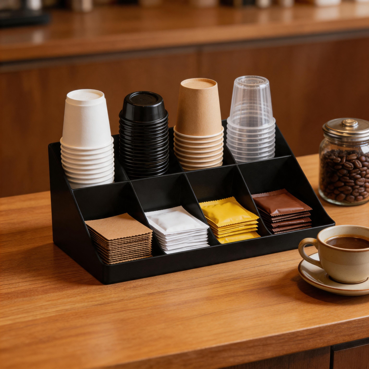 🧩 Coffee Counter Organizer | ABS | Coffee Bar | Coffee Lovers | Multi-Slot Storage