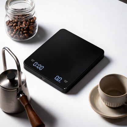 ⚖️ Coffee Scale | Glass Surface | Pour-Over | Coffee Lovers | Digital Timing