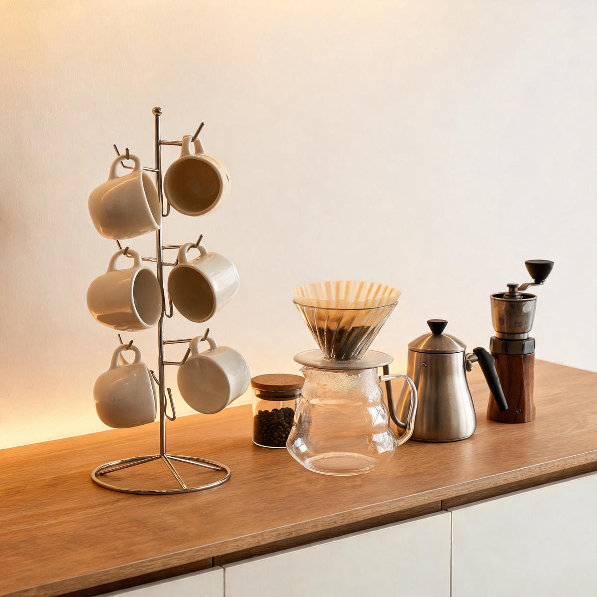 🧋 Mug Tree | Stainless Steel | Coffee Bar | Coffee Lovers | Space-Saving Display