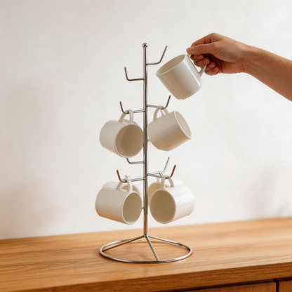 🧋 Mug Tree | Stainless Steel | Coffee Bar | Coffee Lovers | Space-Saving Display