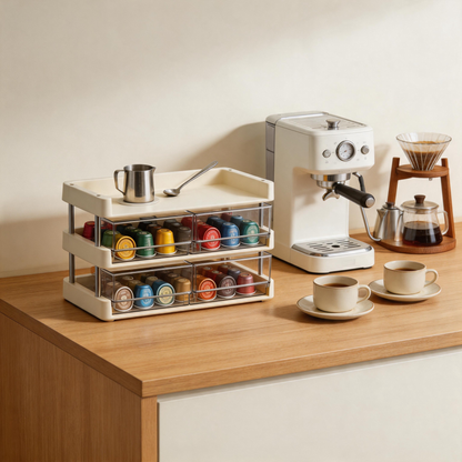 🧺 Coffee Bar Organizer | Acrylic | Countertop | Coffee Lovers | Clear Drawers