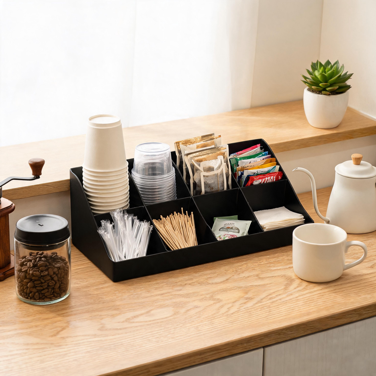 🧩 Coffee Counter Organizer | ABS | Coffee Bar | Coffee Lovers | Multi-Slot Storage