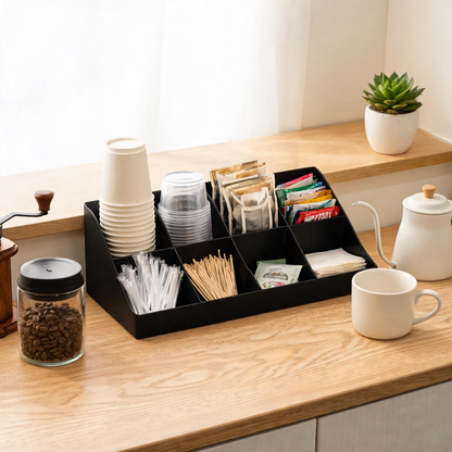 🧩 Coffee Counter Organizer | ABS | Coffee Bar | Coffee Lovers | Multi-Slot Storage