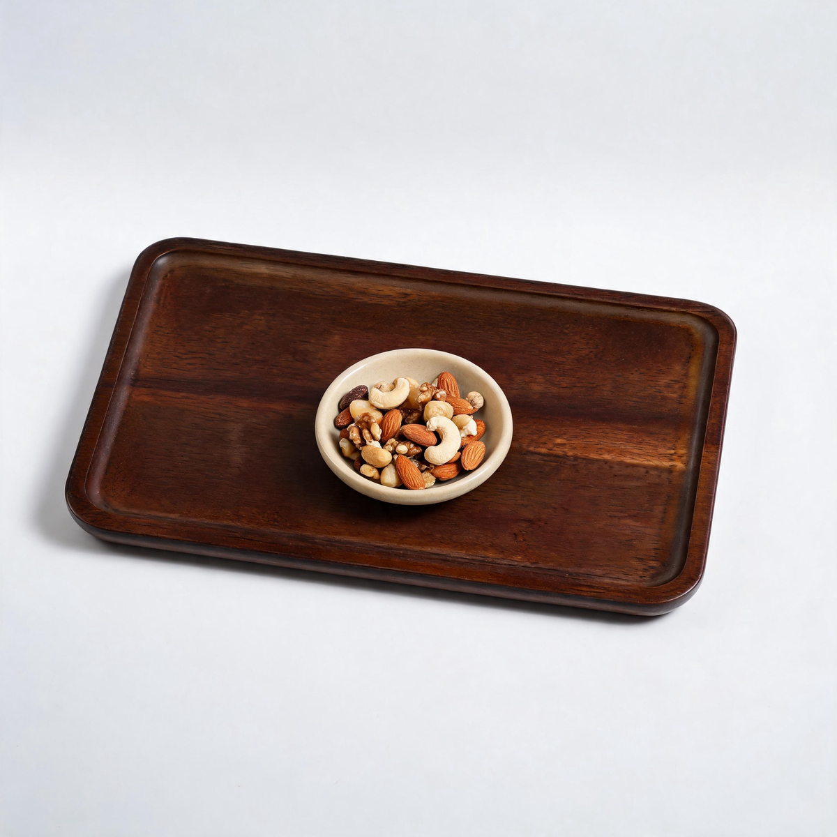 🍂 Coffee Serving Tray | Solid Wood | Home Café | Coffee Lovers | Dark Walnut Look