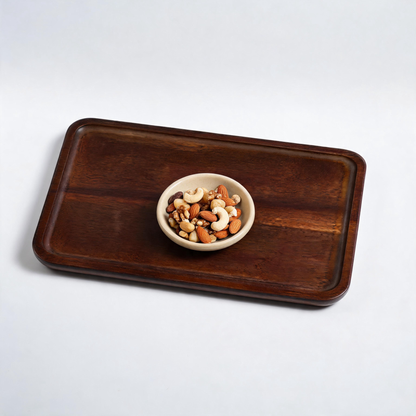 🍂 Coffee Serving Tray | Solid Wood | Home Café | Coffee Lovers | Dark Walnut Look