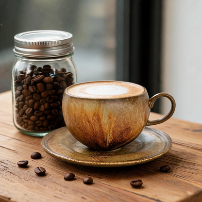 🏺 Ceramic Coffee Cup | Stoneware | Home Café | Coffee Lovers | Rustic Glaze