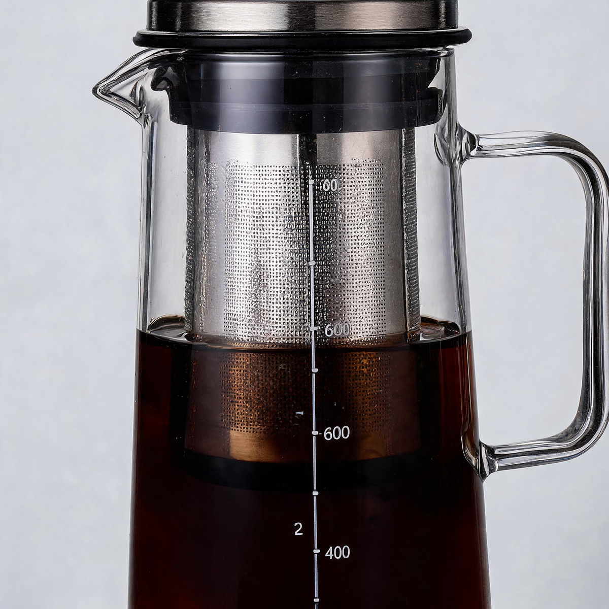 🧊 Cold Brew Pitcher | Glass | Home Café | Coffee Lovers | Fine-Mesh Filter