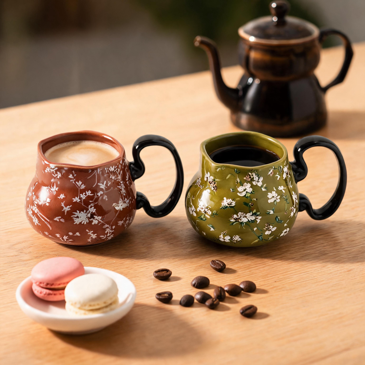 🌼 Floral Mug Set | Ceramic | Home Café | Couples | Vintage Charm
