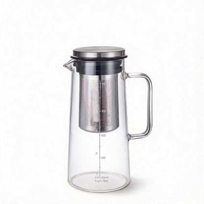 🧊 Cold Brew Pitcher | Glass | Home Café | Coffee Lovers | Fine-Mesh Filter