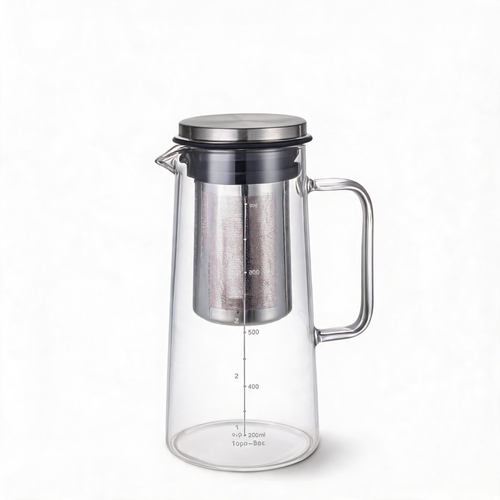 🧊 Cold Brew Pitcher | Glass | Home Café | Coffee Lovers | Fine-Mesh Filter