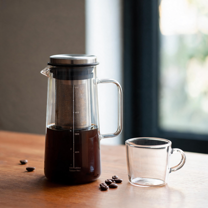 🧊 Cold Brew Pitcher | Glass | Home Café | Coffee Lovers | Fine-Mesh Filter