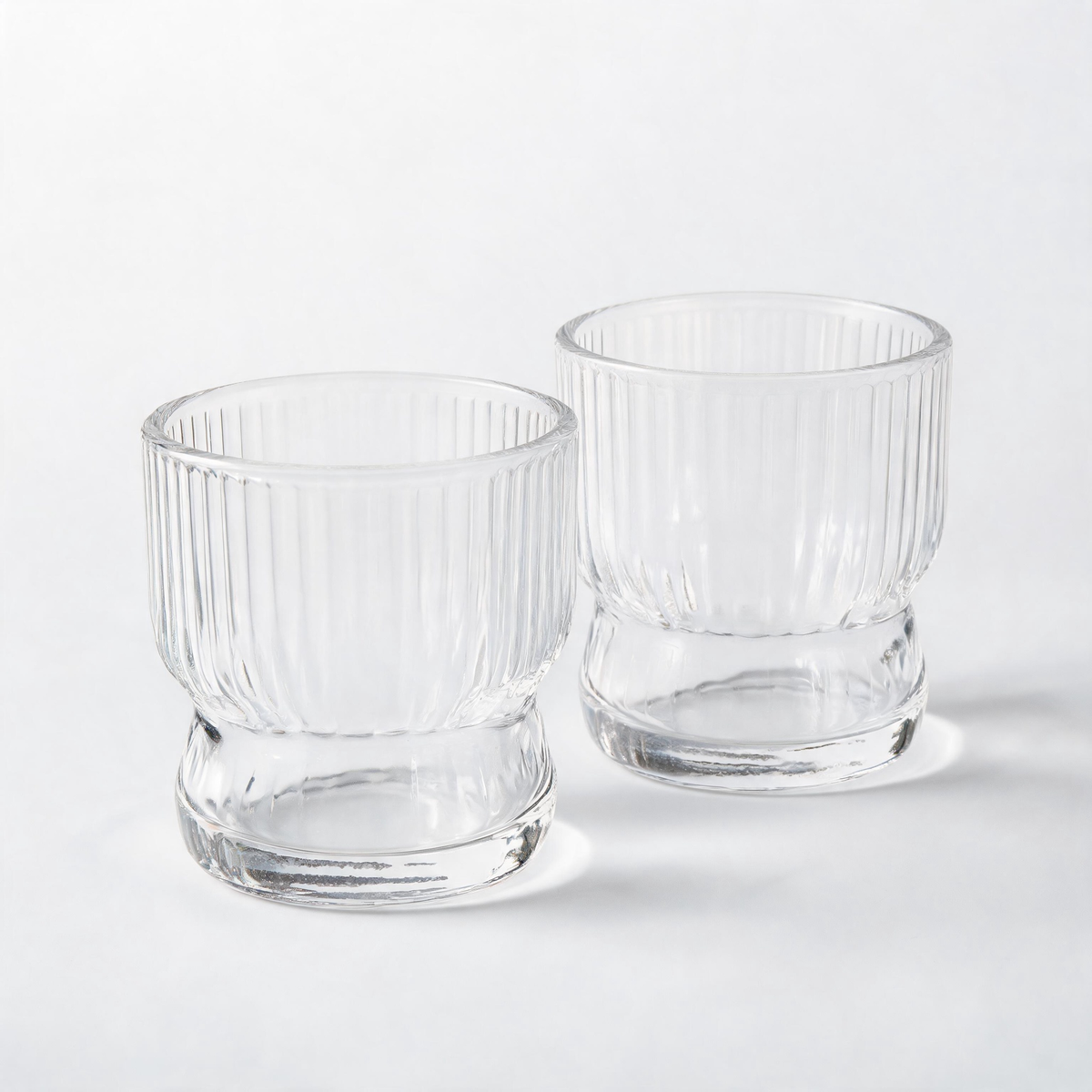 ✨ Coffee Cup Set | Ribbed Glass | Home Café | Coffee Lovers | Sculpted Base